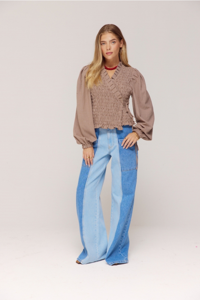 DEBBY LS AW25P605 1020 Check Dark Fudge